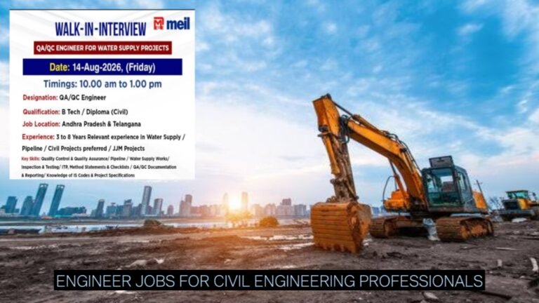 MEIL Walk-In Interview 2026: QA/QC Engineer Jobs for Civil Engineering Professionals