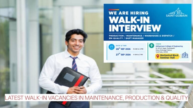 Saint-Gobain Jobs 2026: Latest Walk-In Vacancies in Maintenance, Production & Quality