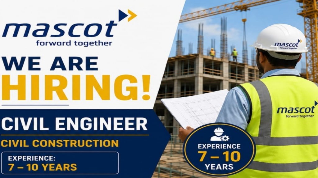 Civil Construction Jobs in Sanand 2026: Apply for Civil Engineer Position at Mascot Infrastructure